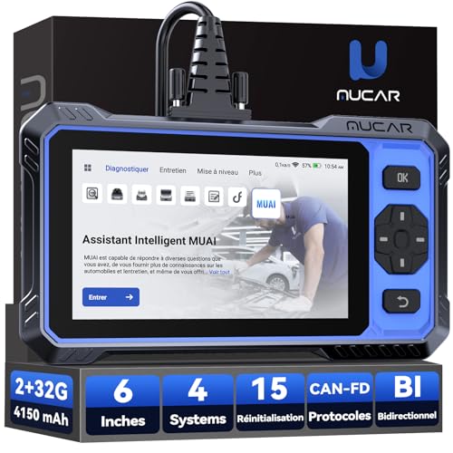mucar 632 Diagnostic Intelligent Par IA Valise Diagnostic Auto,Tests Actifs Bidirectionnels,4...