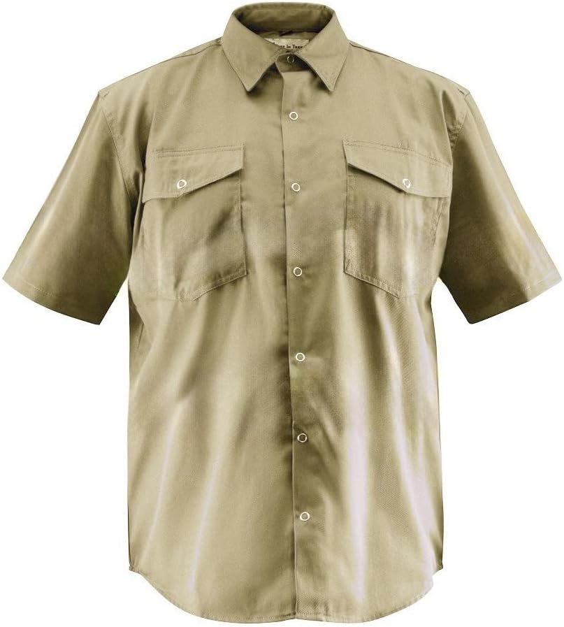 Men's Industrial Premium Work Shirt, Regular Fit, Short Sleeve