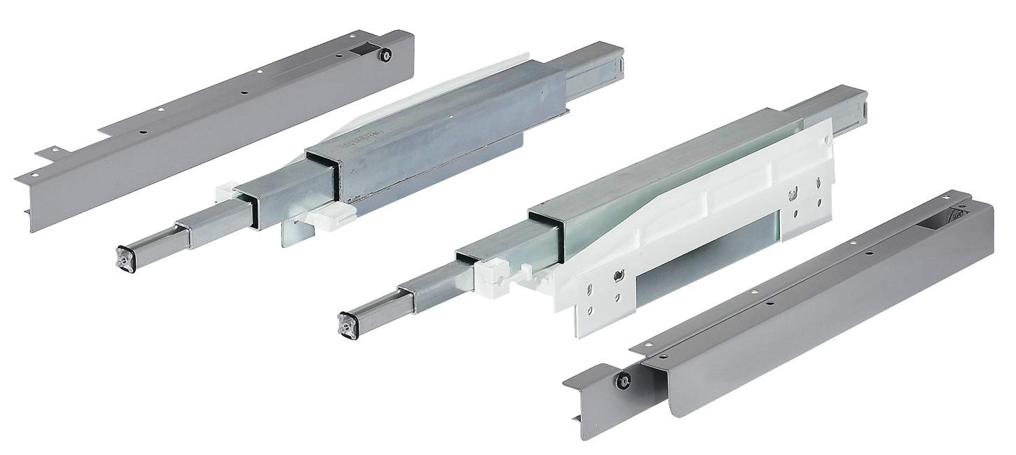Gedotec Ausziehtisch-Beschlag freitragend Tisch-Ausziehbeschlag mit absenkbarer Front - TOPAFLEX | Auszugslänge 810 mm | Auszüge für Holz-Schubkästen | 1 Set - Führungen ausziehbar für Schubladen