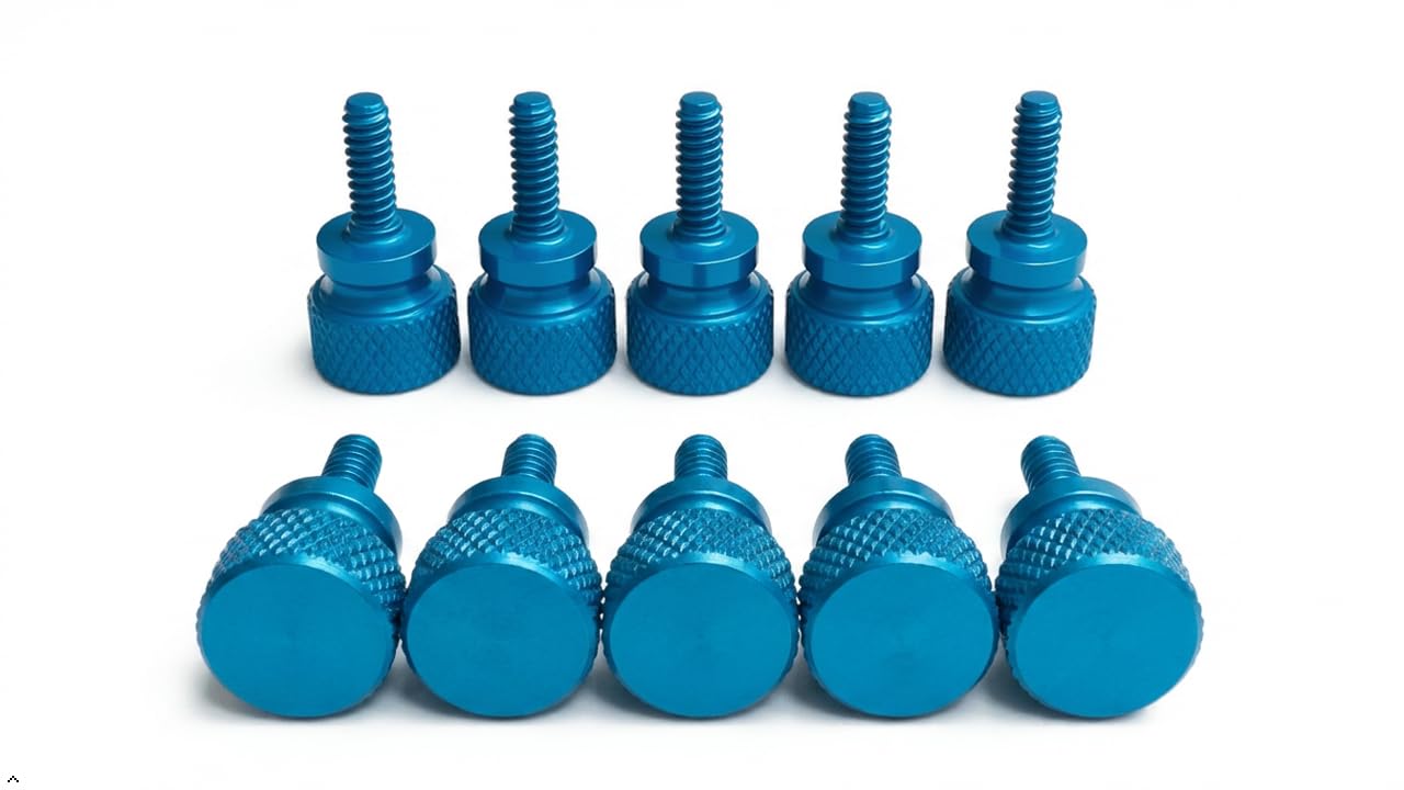 PrecisionGeek® – M4 x 8mm Rändelschrauben Stahl 8 mm – Brüni