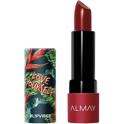 Almay Lip Vibes Lipstick with Vitamin E Oil & Shea Butter, Matte Cream Finish, Hypoallergenic, Love Yourself, 0.14 Oz