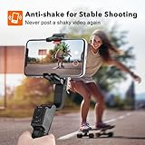 hohem Q 4 in 1 Selfie Stick, Portable Tripod Gimbal stabilizer with Built-In Extension Rod, APP Interaction and remote-control phone gimbal, Auto Balance and auto face tracking gimbal for Vlog, Black - Image 2