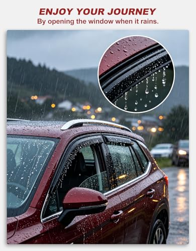 Image of Tape-On Window Visors Rain Guards for Toyota RAV4 2019-2025,6pcs | 6PCS,Low Profiles,Extra-Thick,Extra Durable,Out-Channel,Window Deflectors,Vent Visors,Vent Shades,Car Accessories