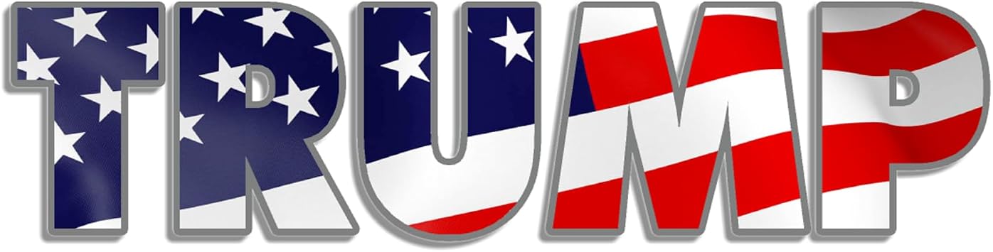 Trump American Flag Sticker Custom Vinyl USA Murica United States Marines Army Navy Airforce Patriot Republican 6" x 1.5"