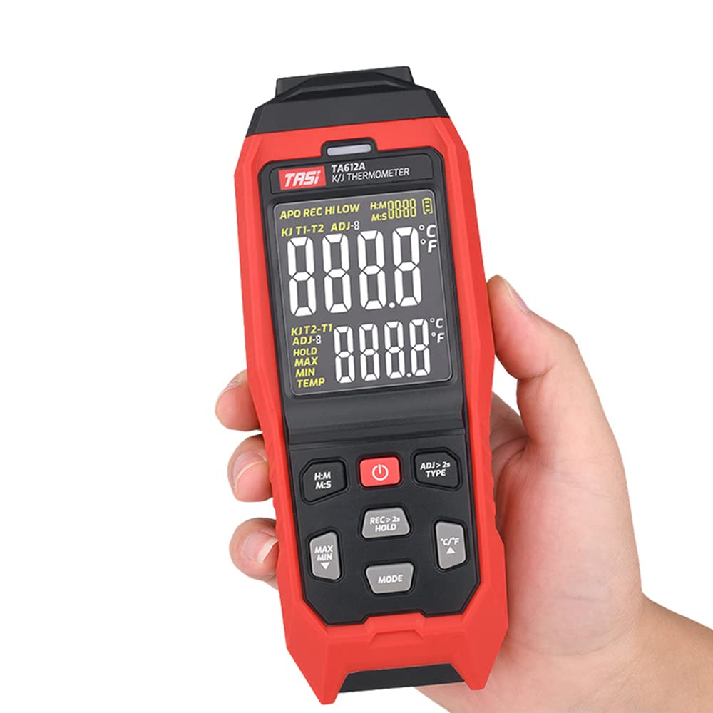 Termometro a termocoppia tipo K/J 4 canali -200~1372℃ alta precisione con USB e allarme