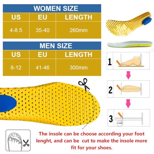Image of XINIFOOT 3 Pairs Elastic Shock Absorbing Shoe Insoles Breathable Honeycomb Sneaker Inserts Sports Shoe Insole Replacement Insoles for Men