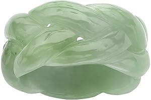 PalmBeach Genuine Green Jade Braided Eternity Ring for Women, Size 8
