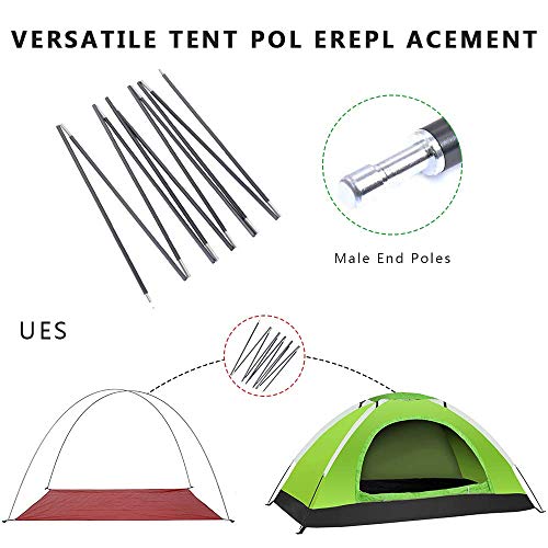 Weanas Tent Poles Replacement, Aluminum Rod Tent Pole Multifunction Lightweight Tent Pole Repair Kit, 7001 Series Aluminum Heated (16'3"(496Cm) 2 Pole) #TOP2