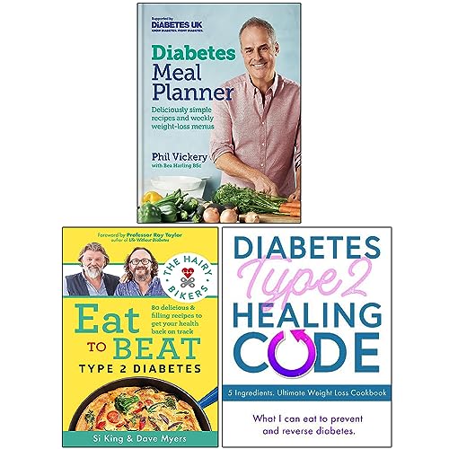 Diabetes Meal Planner [Hardcover], The Hairy Bikers Eat To Beat Type 2 Diabetes & Diabetes Type 2 Healing Code 3 Books Collection Set