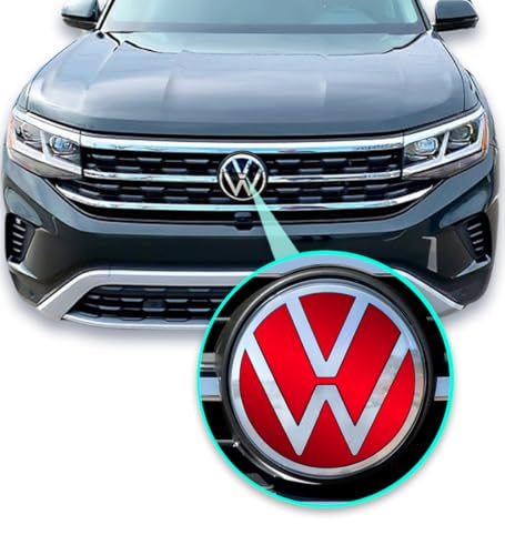 Image of IPG Decal Made for Volkswagen 2021 Passat Polo Tiguan Golf Rear /Front Emblem Logo Decals Stickers Set (4 Units) (Pearl Red)