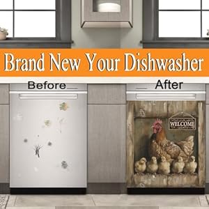 Decorative Magnet Farmhouse Chicken Dishwasher Magnet Cover Rustic Farmhouse Style 23 W x 26 H inches 1 Count PET Material
