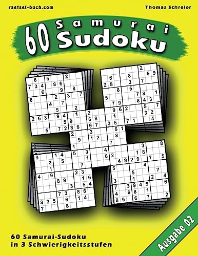 60 Samurai-Sudoku, Ausgabe 02: 60 gemischte Samurai-Sudoku, Ausgabe 02 (German Edition)