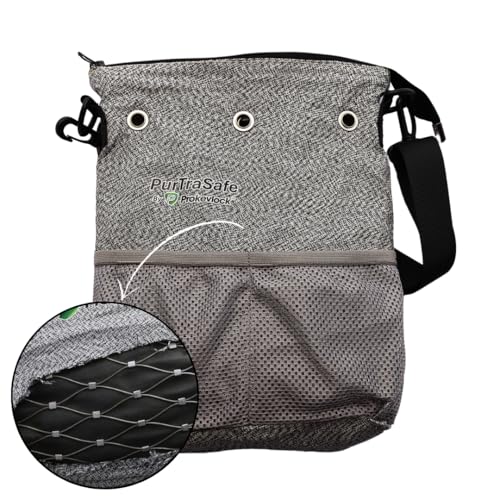 PurTraSafe Anti-Theft Crossbody Purse, UHMWPE & HPPE level V Material, Gray, Portable Key Lock Storage Purse for Travel, Camping, Pool, Beach, and More2