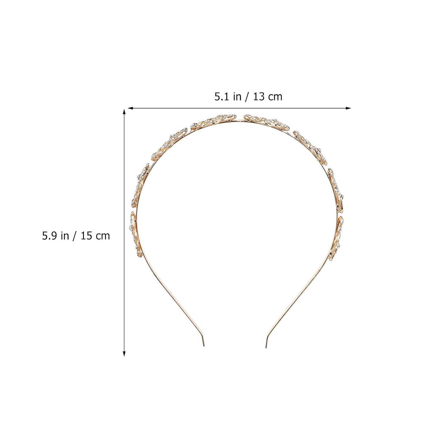 Bridal Rhinestone Headpiece for Women - Thin Sparkly Jeweled Golden Hair Accessories for Bride, Bridesmaids