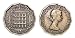 Collectible coins - 1959 Circulated British Threepenny Bit / UK GB