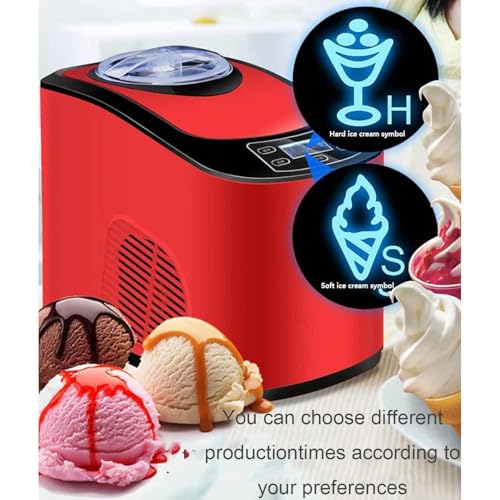 Haushalts-Eismaschine, 1,5 l Soft- und Harteismaschine, 140 W Kaltjoghurtmaschine mit Edelstahl-Innenbehälter, intelligente Isolierung, schnelle Eisherstellung, for weiches, mittleres und hartes EIS – Bild 5