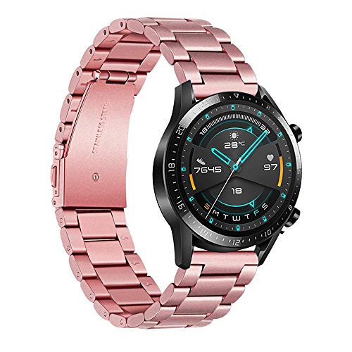 KKmoon 22mm pulseira de aço inoxidável pulseira de substituição de pulseira para HUAWEI WATCH GT2 46