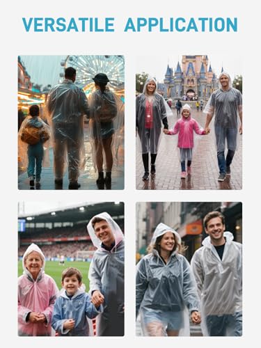 Image of SaphiRose Disposable Rain Ponchos Emergency Clear Poncho