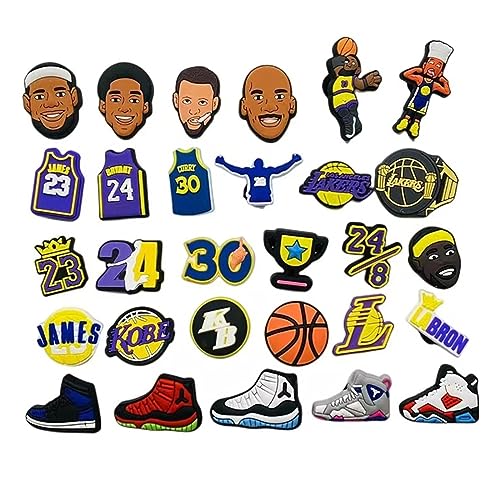 TOGHPUW 50/100pcs Al Azar Adornos Para Zapatos Accesorios Clip Shoe Charms (35Pcs NBA)