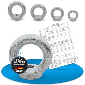 PinPro 24210-4M6 Ringmuttern Set DIN 582