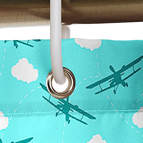 Rideau de douche anti moisissure en polyester imperméable à hélicoptères - 4