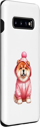 Miniatura 3 de Galaxy S10+ divertido perro rosa de San Valentín lindo animal con corazón chow chow caso