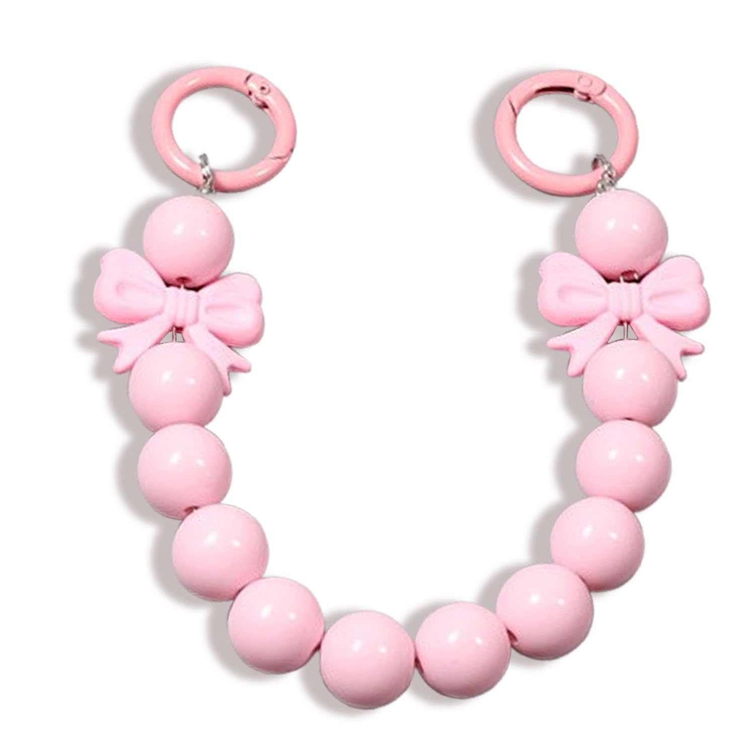 Pearl Charm for mobile phone case cover, Lanyard Keychain Hanging, Phone Pendant Wrist Bracelet Holder | Purse, Camera, Mobile Cover Charm Strap Smartphone Case For Girls Women Pink