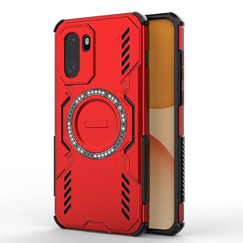 �X�}�z�P�[�X �Ή��@�� for OnePlus 15R / Ace 6 / Ace 6T,�Ή��@�� for MagSafe�̖����[��[PC+TPU]�ɕt��2��1�̔��ቺ�̕ی쎥�C�d�b�J�o�[ Red