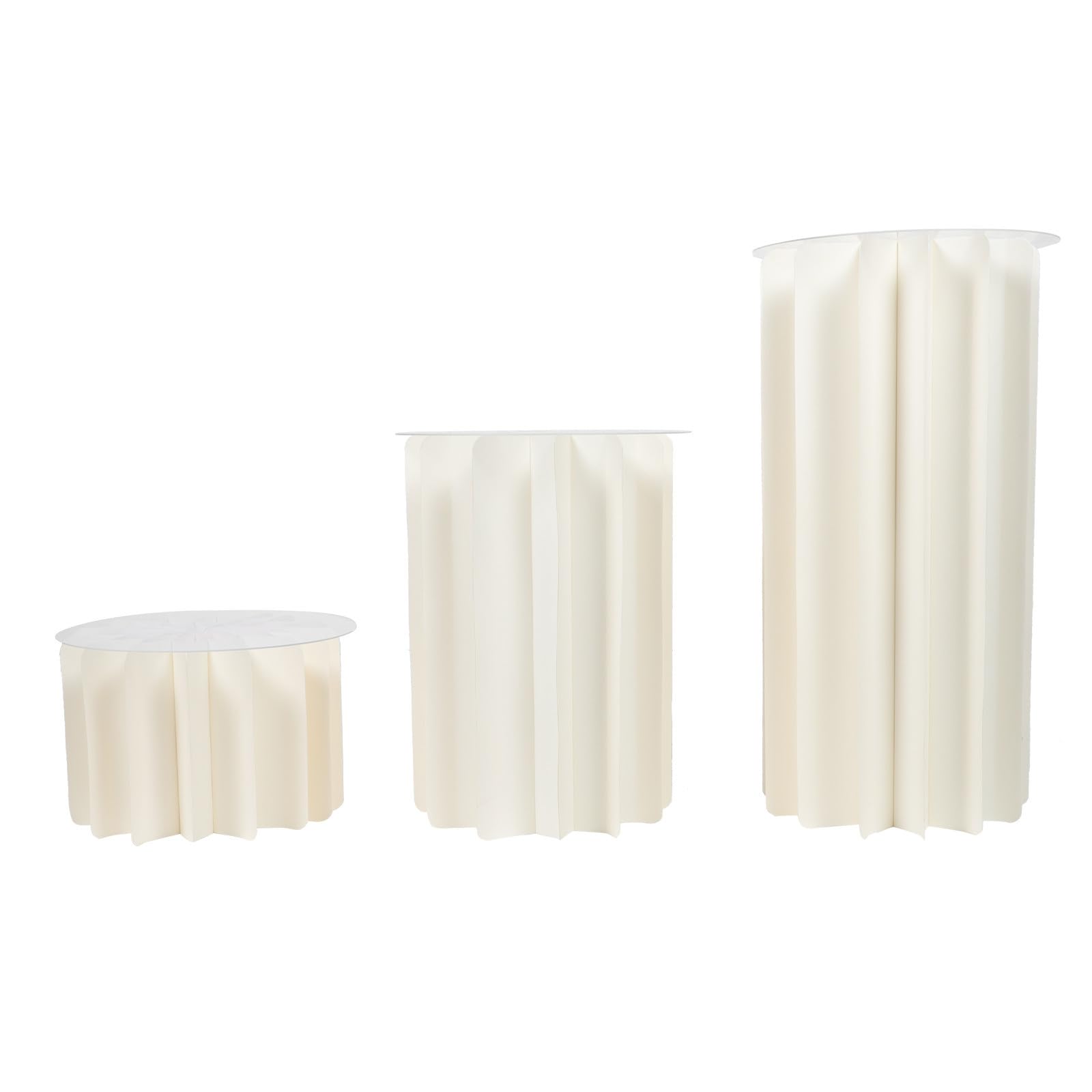 Piliers romains papier pliables Vaguelly blancs avec couvercle acrylique