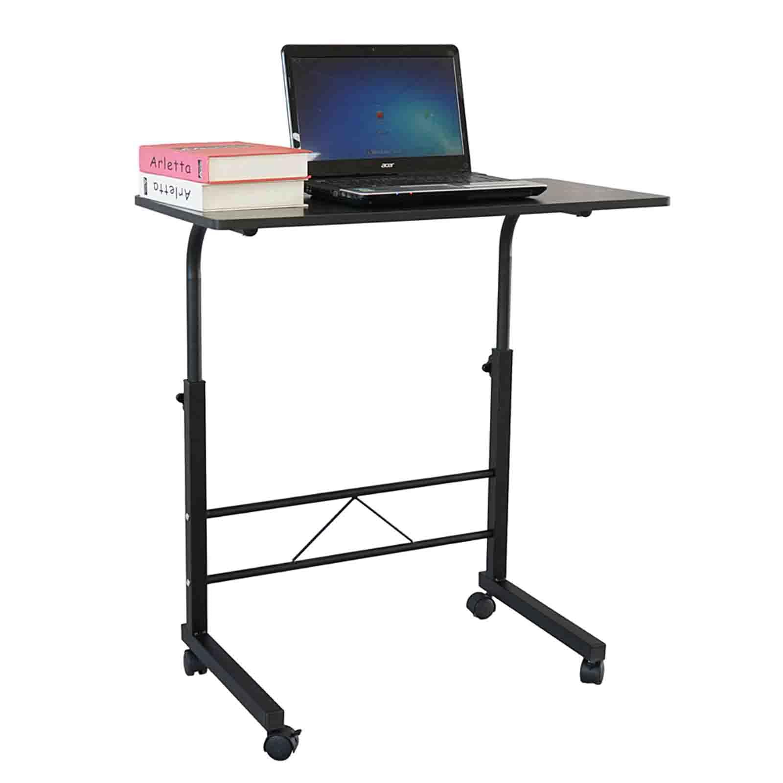 Small Standing Desk Adjustable Height Mobile Stand Up Desk with Wheels Computer Rolling Desk Portable Laptop Writing Desk