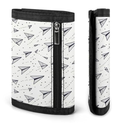 Vintage Paper Airplane Print Wallet for Men, 8 Credit Card Holder Slim Minimalist Front Pocket Small Mens Bifold Wallets2