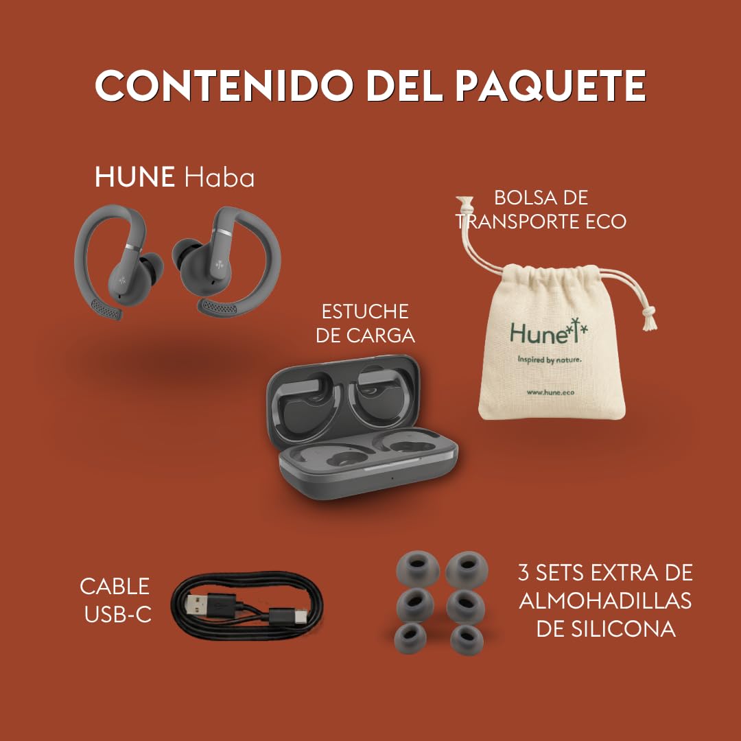 HUNE Écouteurs de sport sans fil TWS Bluetooth 5.4, 40 h d'autonomie, IPX5 résistants à l'eau, microphone HD, idéal pour la gym et la course à pied