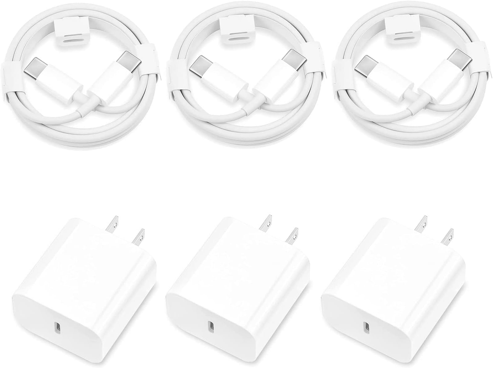 iPhone 16 15 Charger Fast Charging, 3 Pack PD 20W USB C Wall Charger Block with 6FT USB C to C Charging Cable Compatible for iPhone 16/16 Plus/16 Pro/16 Pro Max/15/15 Plus/15 Pro/15 Pro Max