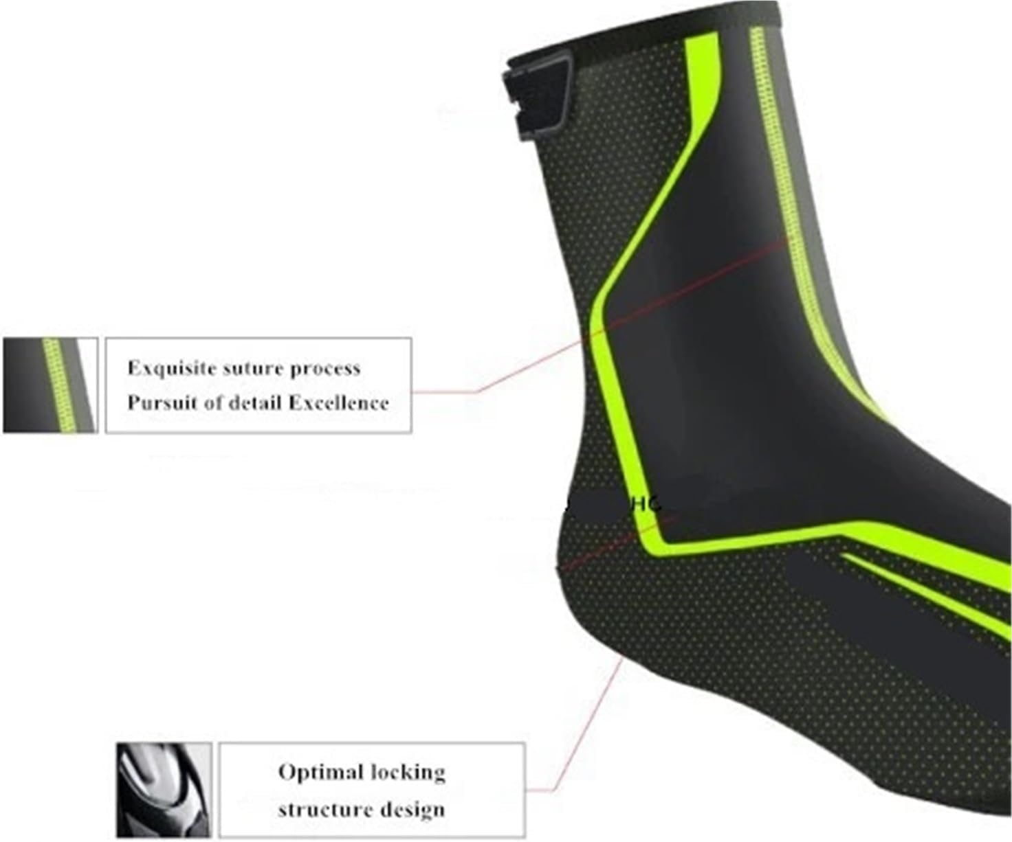 Cycling Shoe Cover Bicycle Cycling Shoes Cover Waterproof Reflective Bike Overshoes Mountain Road Bike Thermal Summer Winter Boots Accessories(Green,XL)
