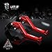 MZS Red Motorcycle Clutch Brake Levers Short Adjustable CNC Compatible with GROM MSX125 14-26 / CBR500R CB500F CB500X 13-21 / CB300R Monkey 18-24 / CBR300R CB300F 14-21 / CBR250R 11-15