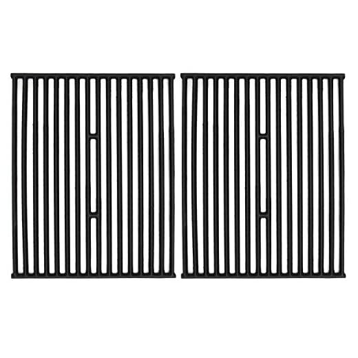 VICOOL 15" Matt Cast Iron Grill Grates Cooking Grid Replacement for Broil King 9865-5, Broil-Mate 165154, Sliver Chef, Sterling and Huntington Gas Grills, Set of 2, (hyG436B)