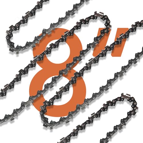 [2 Pack] 8 Inch Chainsaw Chain 3/8 LP Pitch .050 Gauge 33 Drive Links 8 Inch Replacement Saw Chains Fit for SWJ800E Chicago Greenworks and more S33