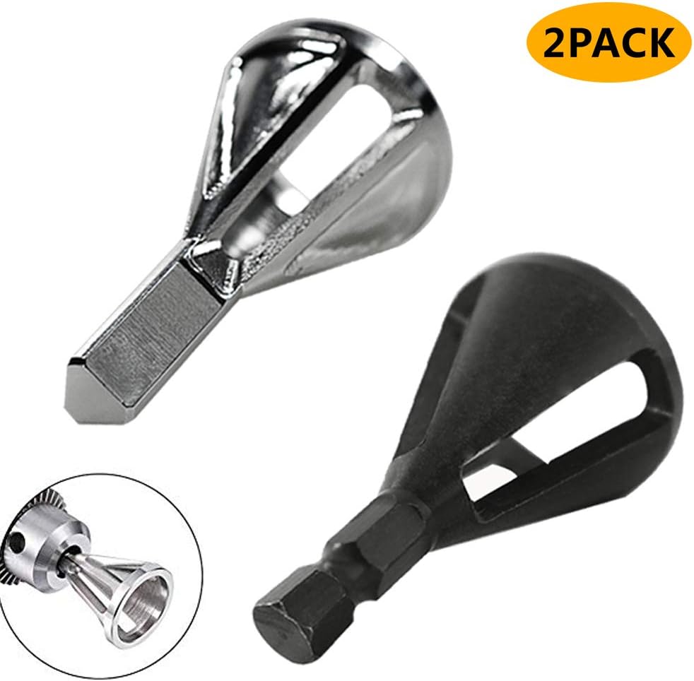 Deburring External Chamfer Tool Fits Size 8-32 Bolts Stainless Steel Remove Burr Quickly Repair Tools for Drill Bit (·1black1silver)