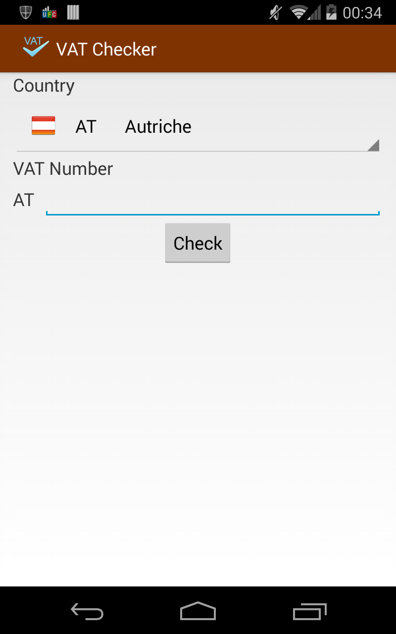 Aplicación VAT Checker en Amazon Appstore