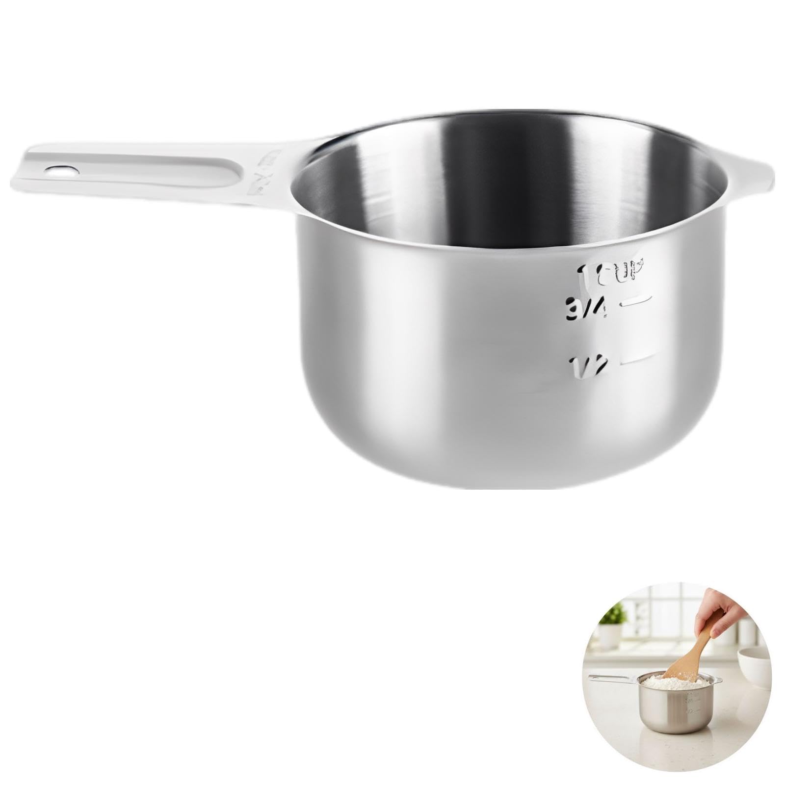 16-teiliges Messbecher- und Messlöffel-Set aus 304 Edelstahl, mit Doppelskala und Metall-Umrechnungstafel, zum Backen und präzisen Kochen, Küchenhelfer für trockene und flüssige Zutaten