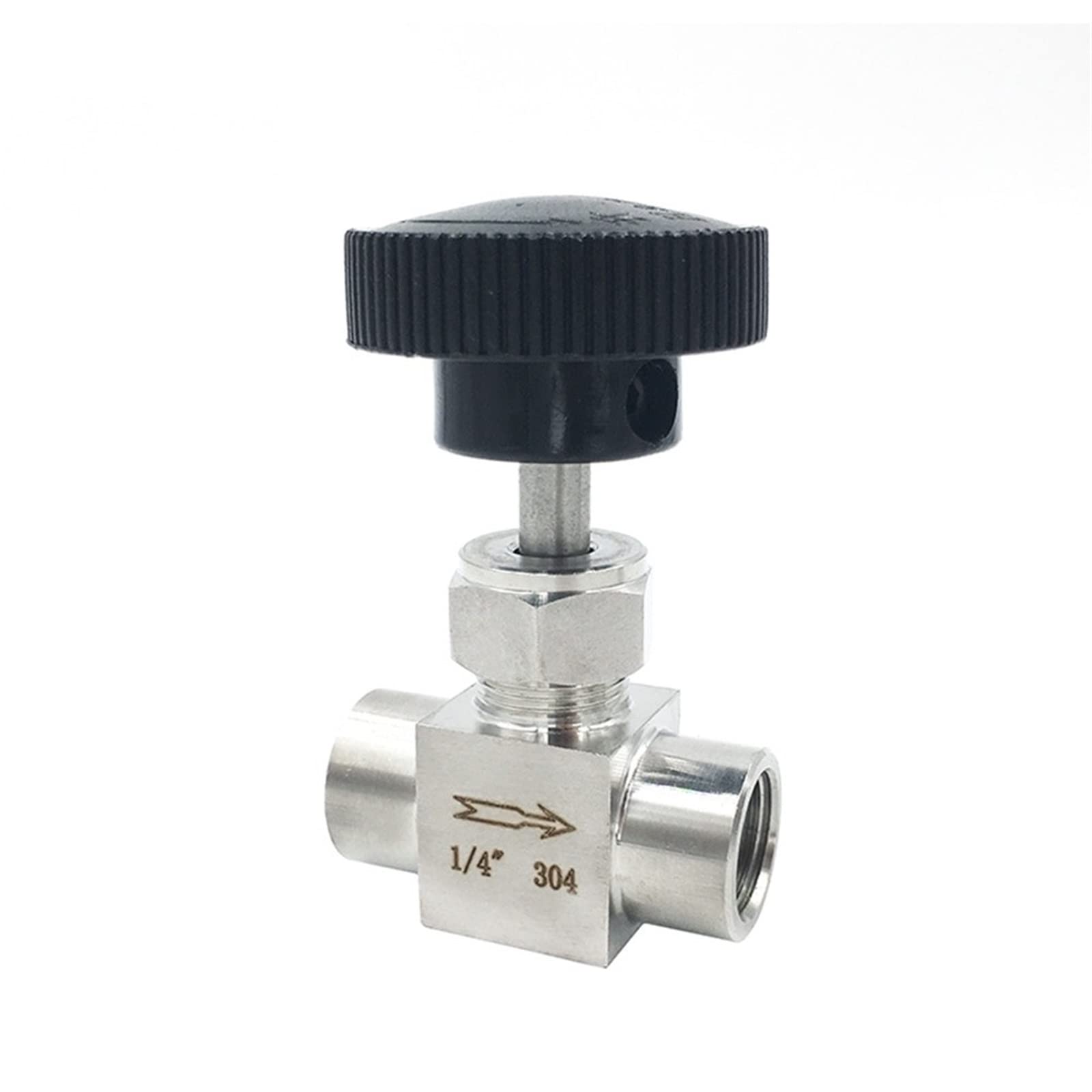Válvula de aguja SS 304 de 3/8 contra fugas de fluidos en sistemas de rosca hembra BSP igual