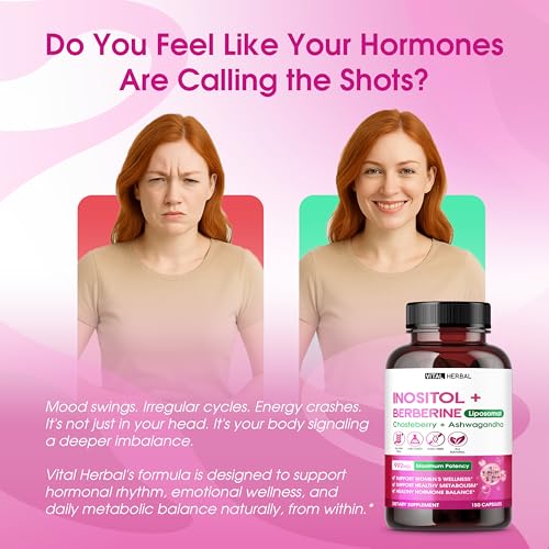 Liposomal Inositol with Berberine, Chasteberry & Ashwagandha – Supports Women’s Wellness, Hormone Balance & Metabolism – 150 Capsules - Image 3