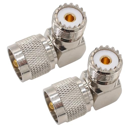 Adaptadores ángulo derecho UHF PL259 a SO239, pack 2 miniatura 1