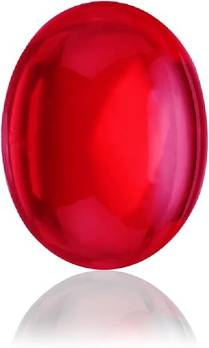 Oval Cabochons Loose Synthetic Ruby Stone Flatback Red Corundum Gemstone 3A VVS (1Pcs)