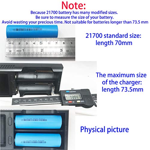 Speedy Battery Charger,Universal Smart Rechargeable Battery Charger for AA AAA C Li-ion IMR 18650 26650 21700 14500 16340 18500 10440 18350 17670 Ni-MH Ni-Cd, USB Cable & Upgraded LCD Display