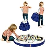 SWOOP® Bag Original Toy Storage Bag + Play mat, Blue - Ideal for organizing and cleaning up Lego pieces!