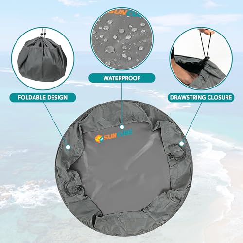 SUN CUBE Alfombra para cambiarse de traje de neopreno impermeable, bolsa seca para surf, 30", antipérdidas miniatura 2