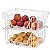 Slideep 14'' Large Stackable Storage Baskets Cabinet Organizer Sturdy Metal Wire Pantry Freezer Bin for Pantry Home Bathroom Kitchen Organization White - 4 Pack