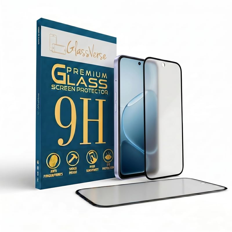 Image of GlassVerse D+ Matte Tempered Glass With 18H Hardness For Oppo K14x 5G (Pack Of 2) with Free Installation Kit. Full screen Coverage - 6.75 inch