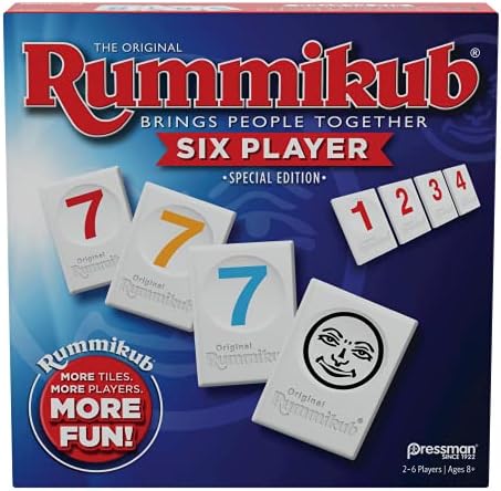 Rummikub Six Player Edition - The Classic Rummy Tile Game - More Tiles and More Players for More Fun! by Pressman , Blue